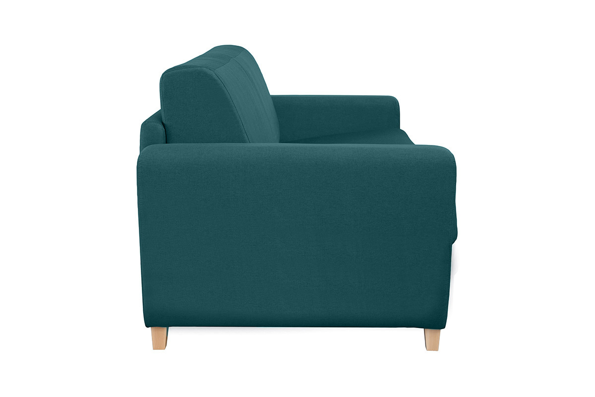 Canapé Graham Convertible 3 Places Tissu lisse Bleu Miliboo