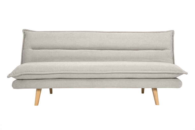 Canapé Bingo Convertible 3 Places Tissu texturé Beige Miliboo