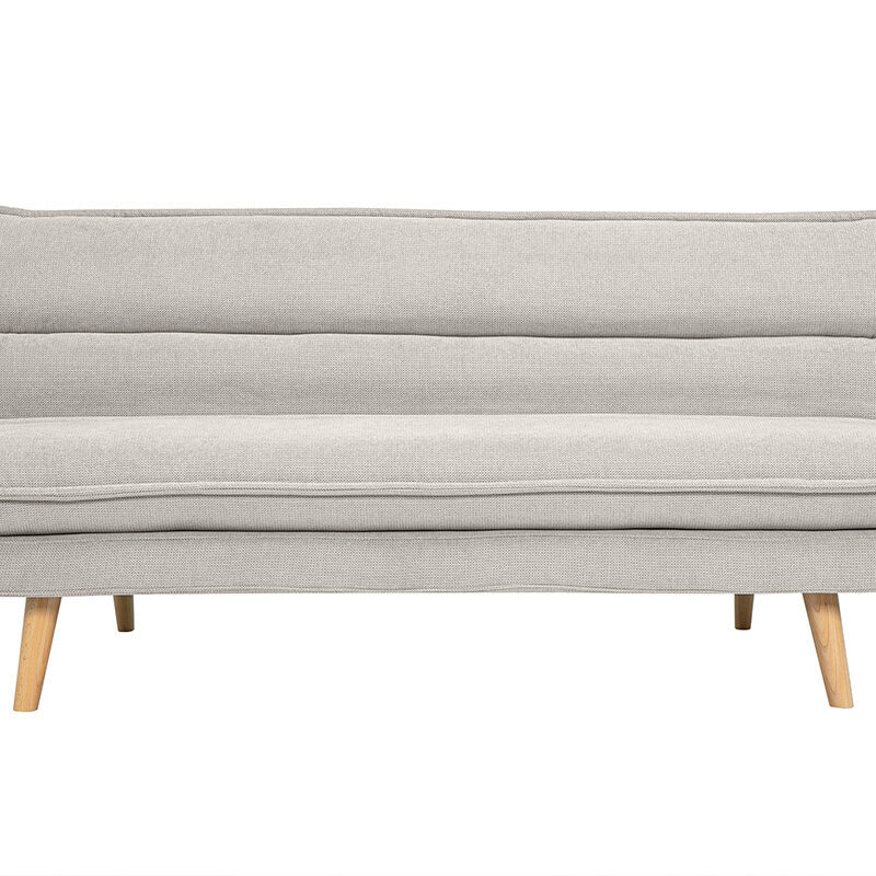 Canapé Bingo Convertible 3 Places Tissu texturé Beige Miliboo