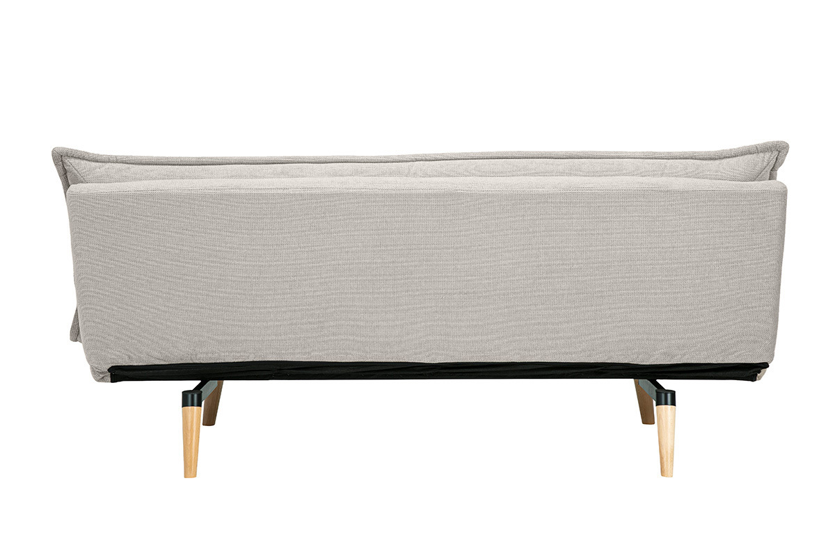 Canapé Bingo Convertible 3 Places Tissu texturé Beige Miliboo