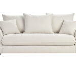 Canapé Armand Convertible 3 Places Velours Beige Miliboo