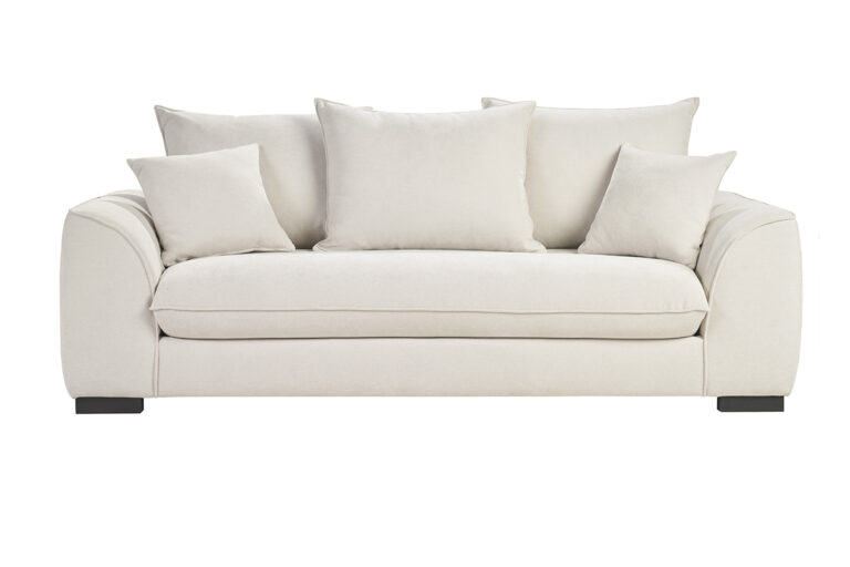 Canapé Armand Convertible 3 Places Velours Beige Miliboo