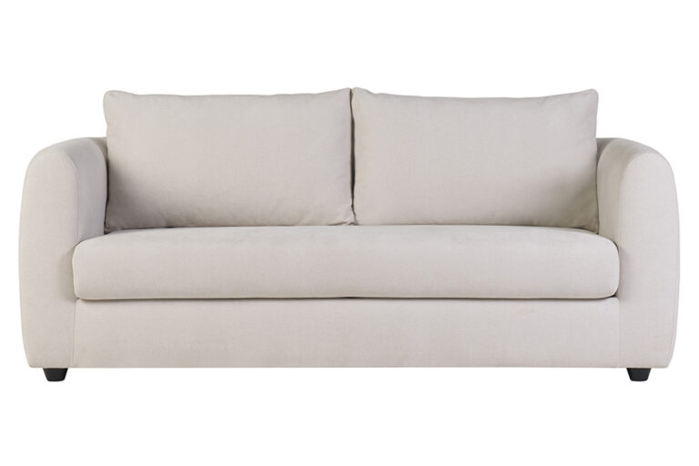 Canapé Harlo Convertible 3 Places Velours Beige Miliboo