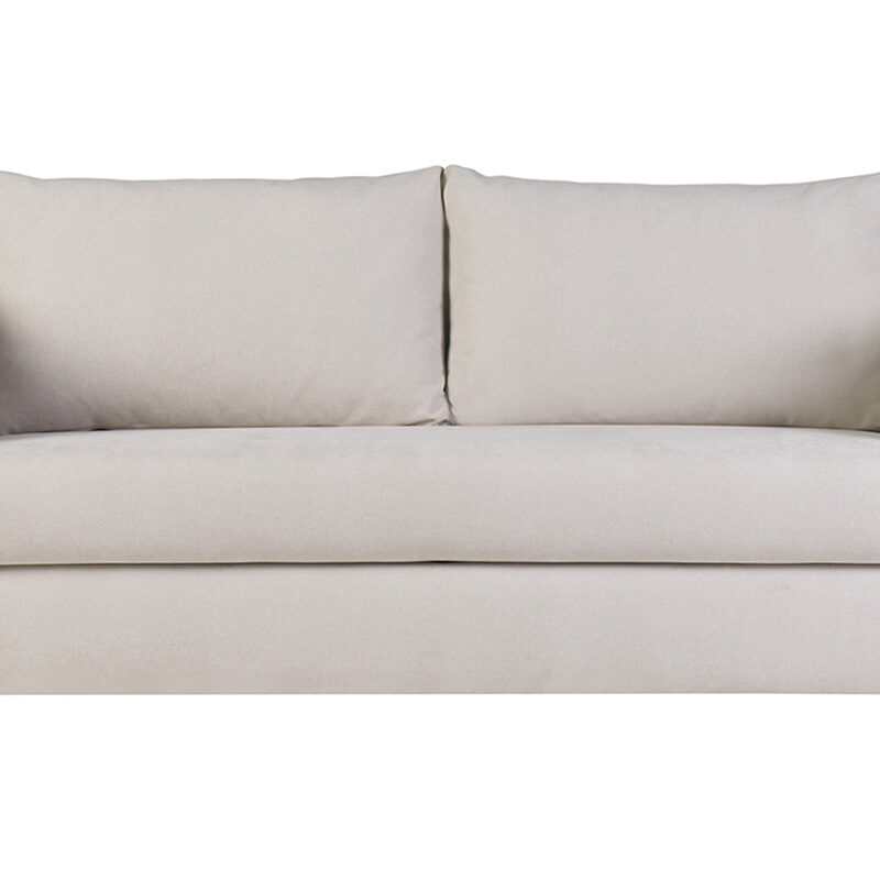 Canapé Harlo Convertible 3 Places Velours Beige Miliboo
