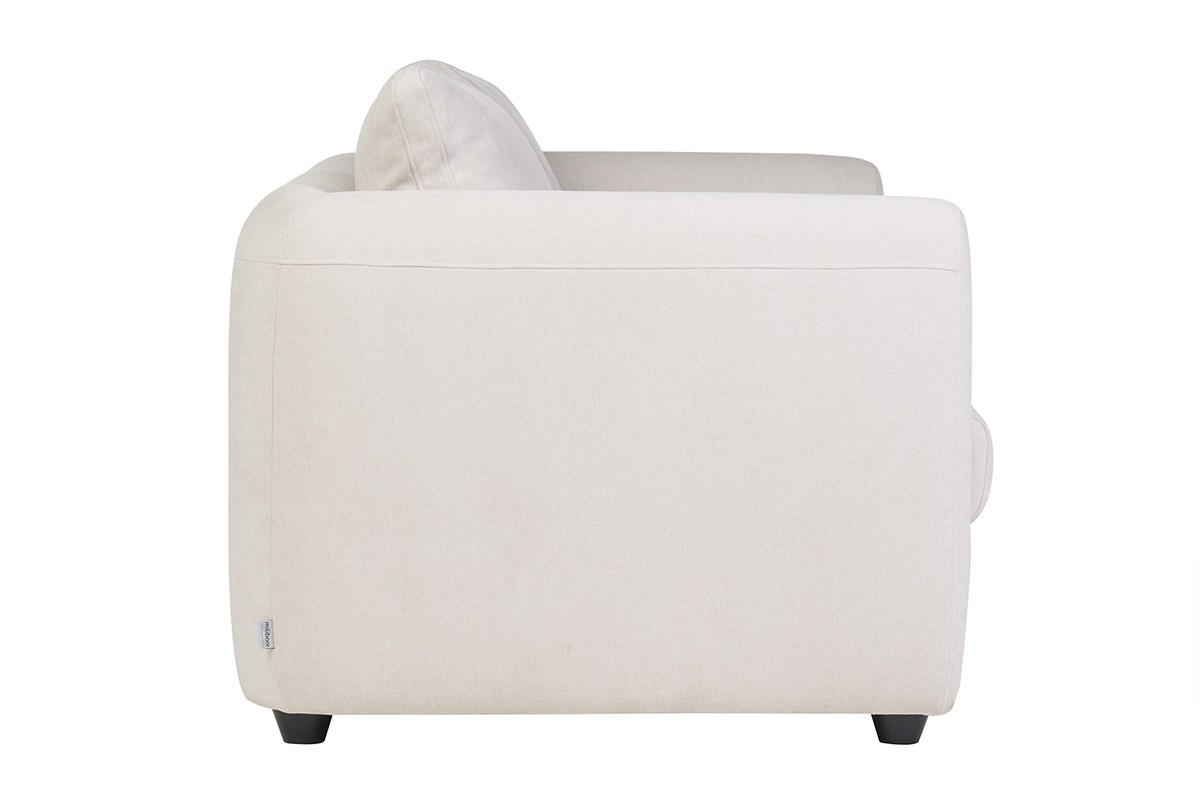Canapé Harlo Convertible 3 Places Velours Beige Miliboo