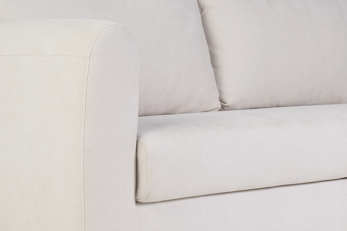 Canapé Harlo Convertible 3 Places Velours Beige Miliboo
