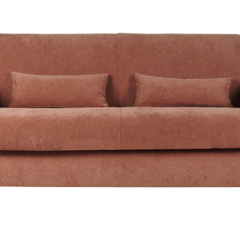 Canapé Letto Convertible 3 Places Velours Marron Miliboo