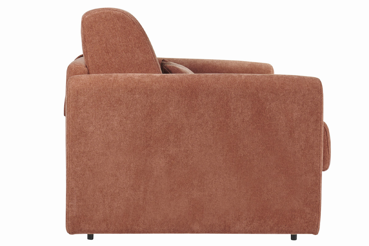 Canapé Letto Convertible 3 Places Velours Marron Miliboo