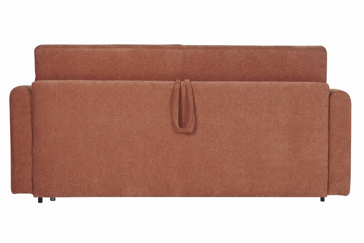 Canapé Letto Convertible 3 Places Velours Marron Miliboo