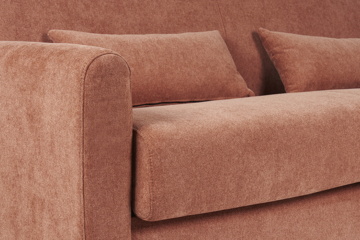 Canapé Letto Convertible 3 Places Velours Marron Miliboo