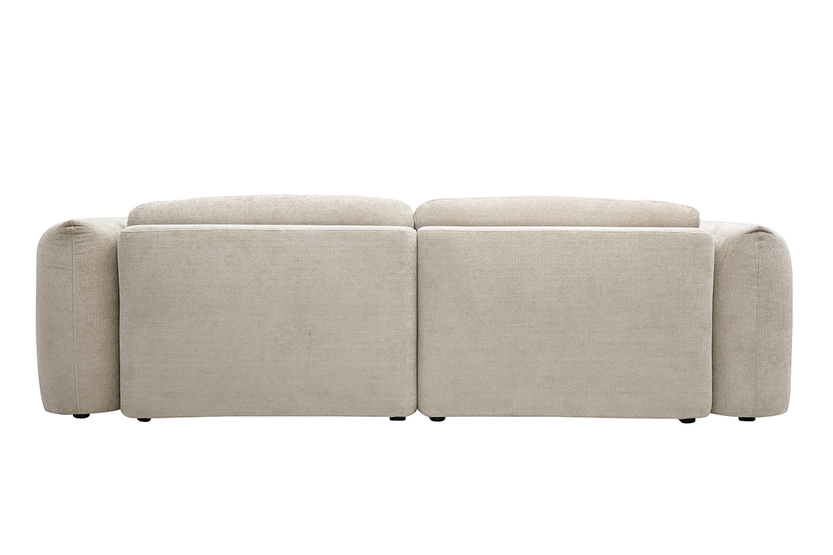 Canapé Swell Convertible 4 Places Velours Beige Miliboo