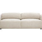 Canapé Swell Convertible 4 Places Velours Beige Miliboo