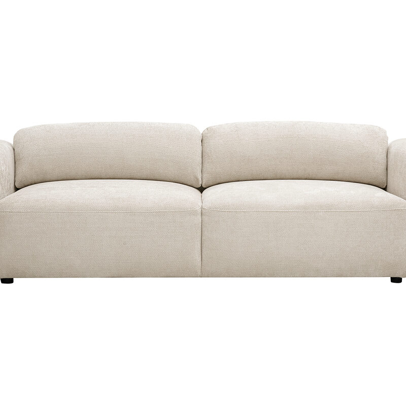 Canapé Swell Convertible 4 Places Velours Beige Miliboo