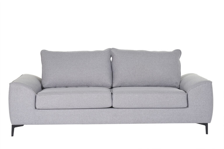 Canapé Gael Convertible 3 Places Tissu lisse Gris Miliboo