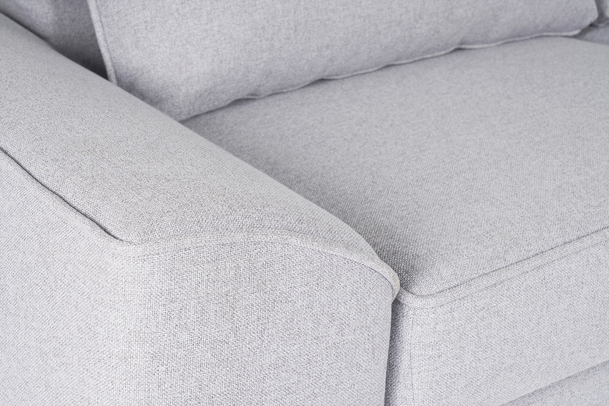 Canapé Gael Convertible 3 Places Tissu lisse Gris Miliboo