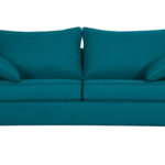 Canapé Papel Convertible 3 Places Tissu lisse Bleu Miliboo