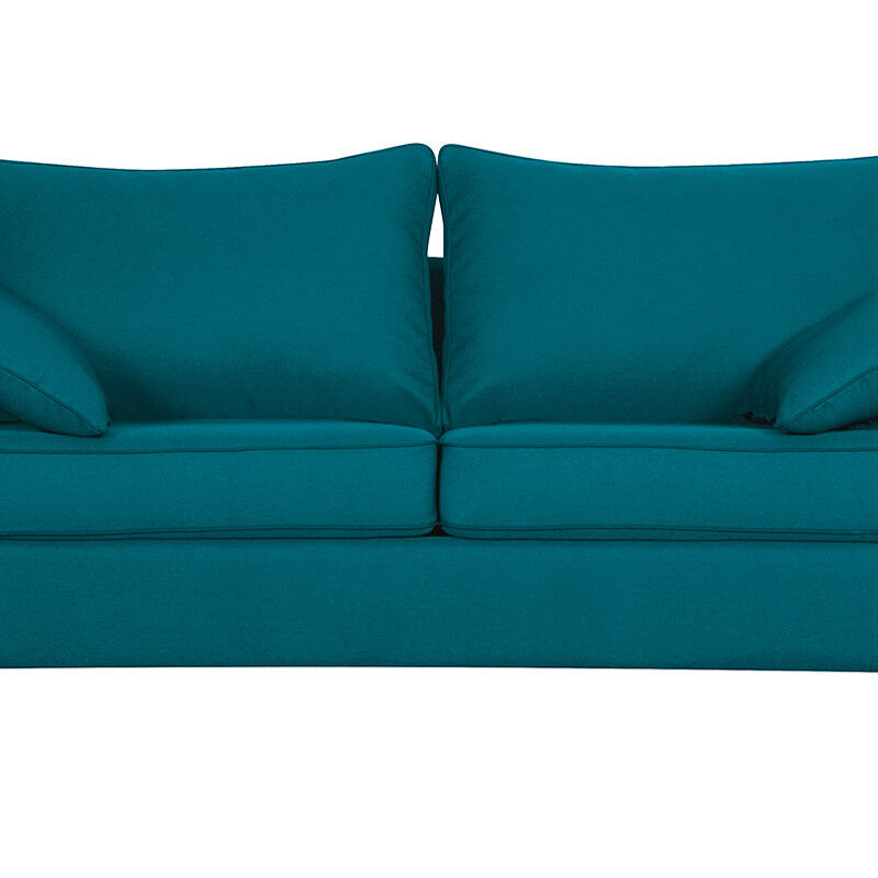 Canapé Papel Convertible 3 Places Tissu lisse Bleu Miliboo