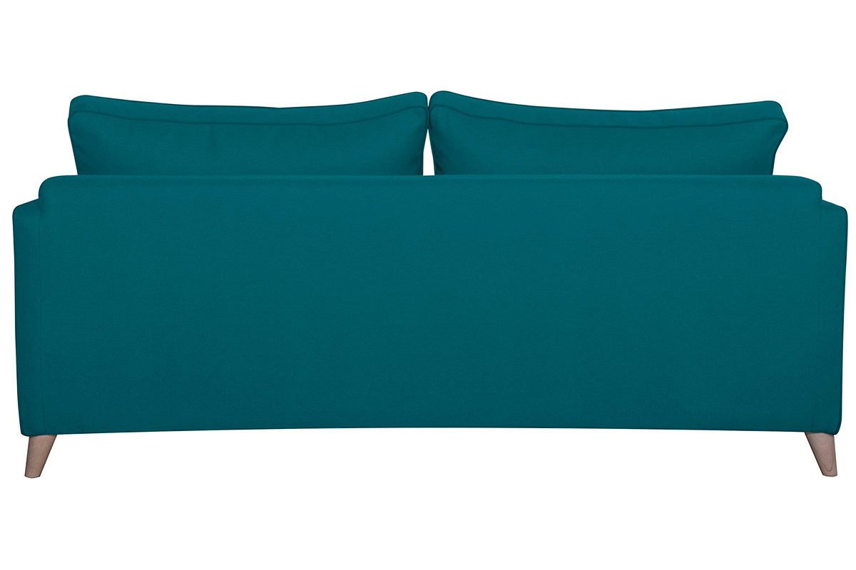 Canapé Papel Convertible 3 Places Tissu lisse Bleu Miliboo