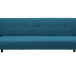 Canapé Oscar Convertible 3 Places Tissu lisse Bleu Miliboo