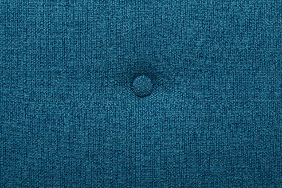 Canapé Oscar Convertible 3 Places Tissu lisse Bleu Miliboo