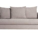 Canapé Louise Convertible 3 Places Velours Beige Miliboo