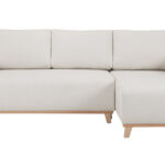 Canapé Romane d'Angle 4 Places Velours Beige Miliboo