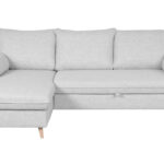 Canapé Driss d'Angle 4 Places Tissu lisse Gris Miliboo