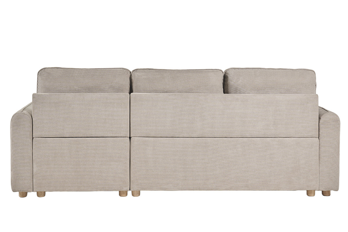 Canapé Orso d'Angle 3 Places Tissu texturé Beige Miliboo