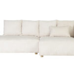 Canapé Harlem d'Angle 3 Places Velours Beige Miliboo