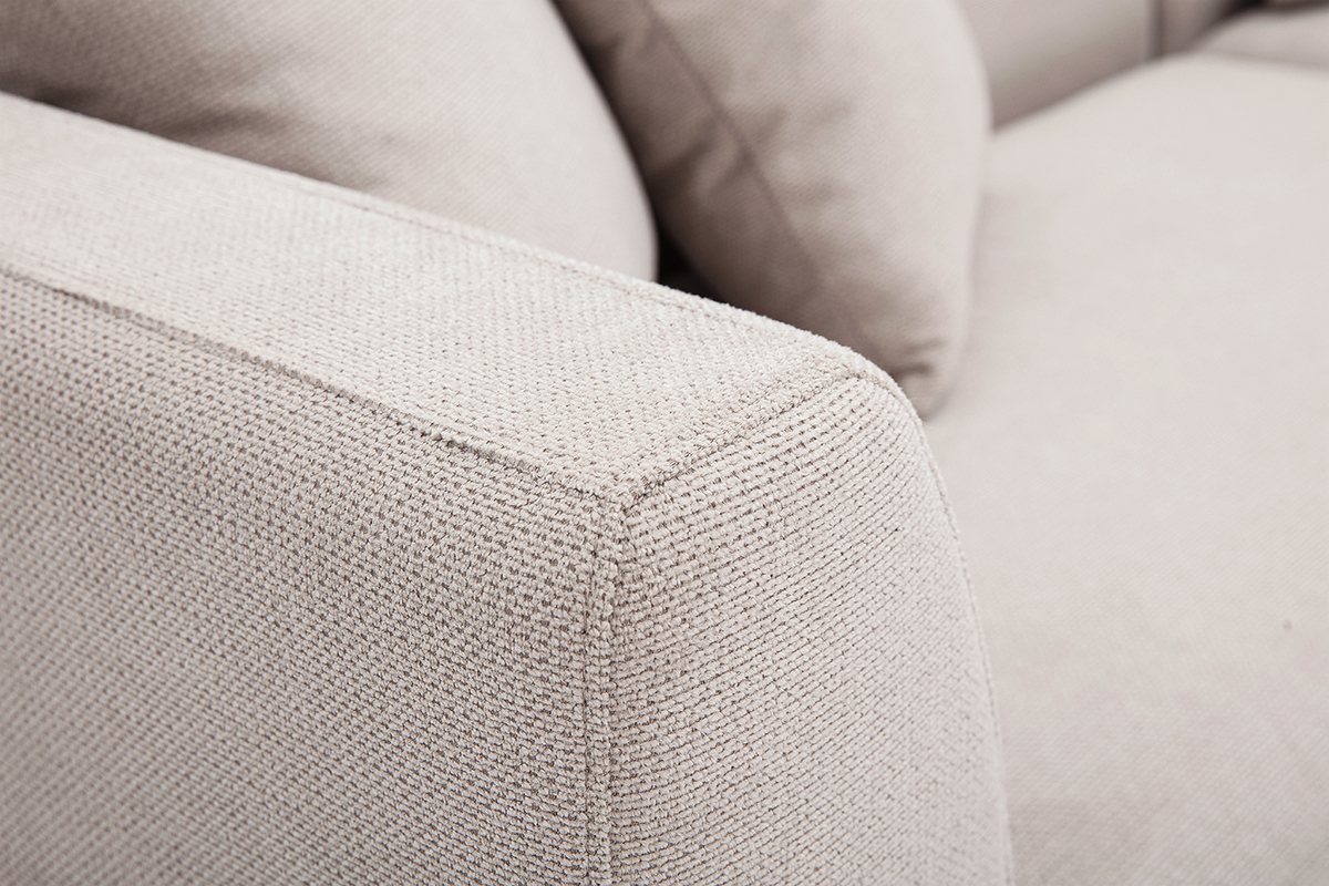Canapé Ivar d'Angle 4 Places Tissu texturé Beige Miliboo