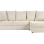 Canapé Bacio d'Angle 4 Places Velours Beige Miliboo