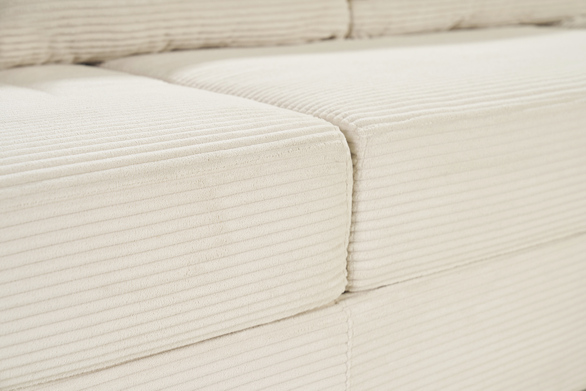 Canapé Bacio d'Angle 4 Places Velours Beige Miliboo