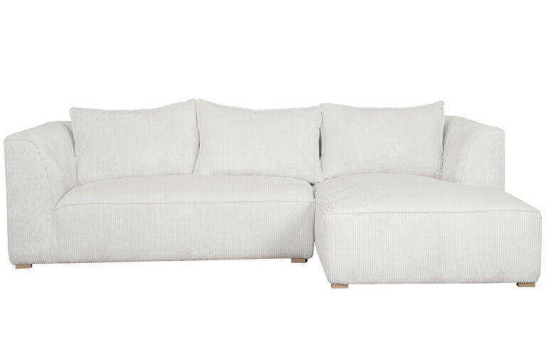 Canapé Panam d'Angle 4 Places Velours Beige Miliboo