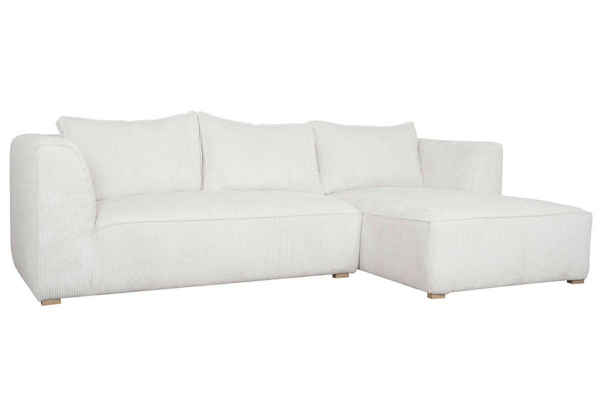 Canapé Panam d'Angle 4 Places Velours Beige Miliboo