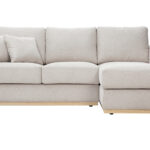 Canapé Moss d'Angle 3 Places Velours Beige Miliboo