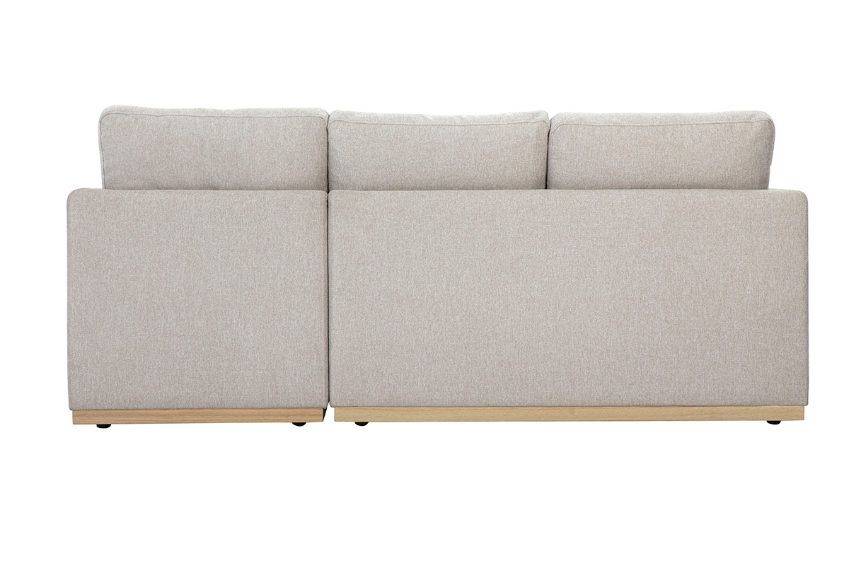 Canapé Moss d'Angle 3 Places Velours Beige Miliboo