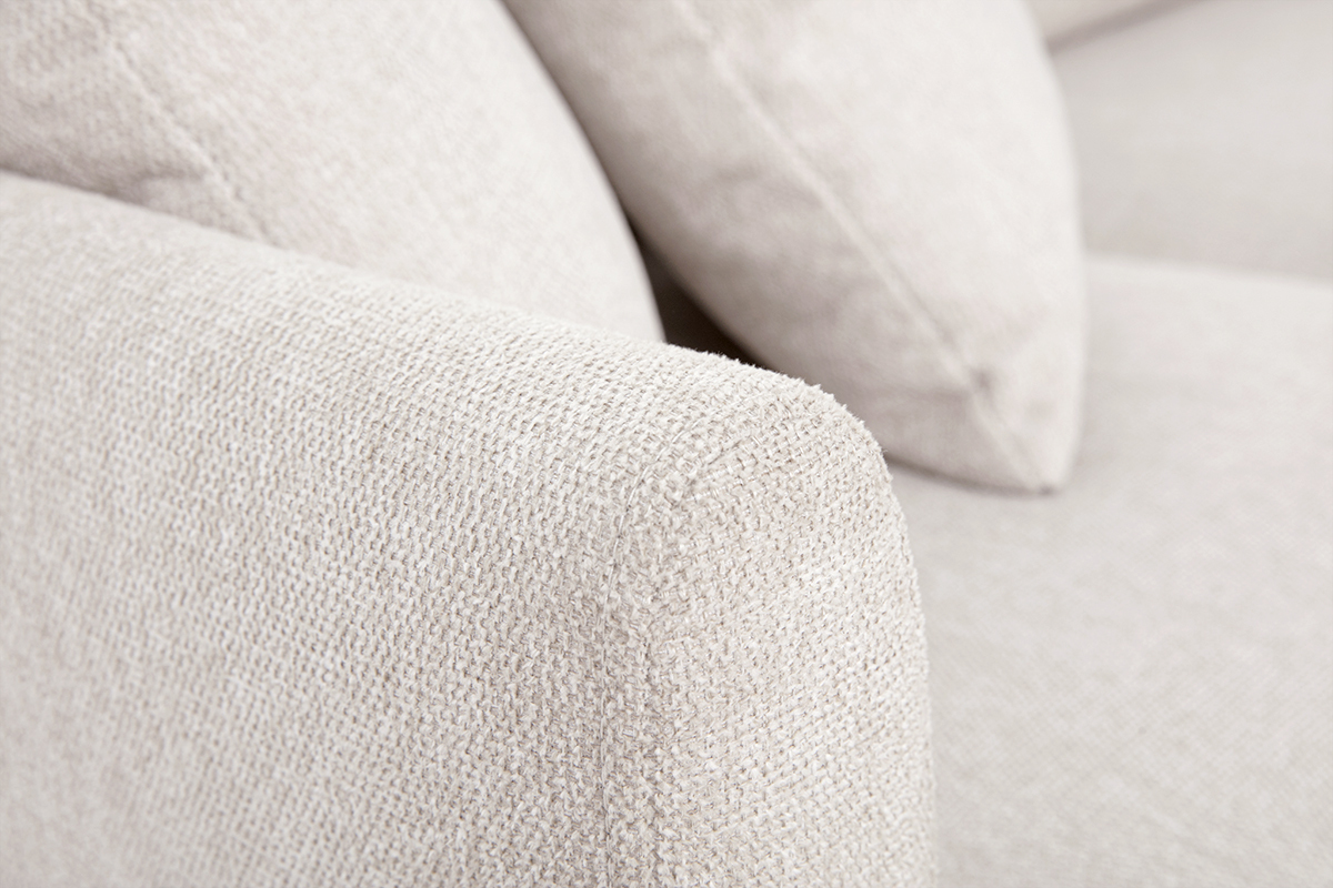 Canapé Moss d'Angle 3 Places Velours Beige Miliboo