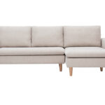 Canapé Ragnar d'Angle 3 Places Velours Beige Miliboo