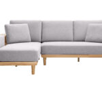 Canapé Komao d'Angle 5 Places Velours Gris Miliboo
