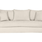 Canapé Sacha 4 Places Velours Beige Miliboo