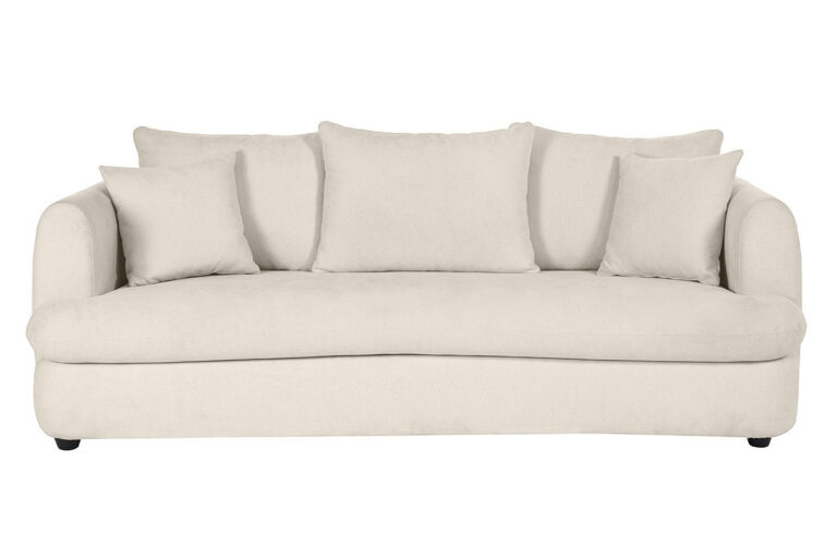 Canapé Sacha 4 Places Velours Beige Miliboo