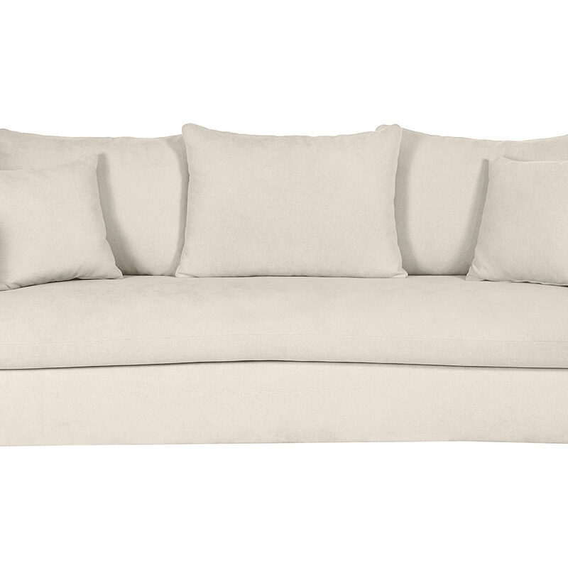 Canapé Sacha 4 Places Velours Beige Miliboo
