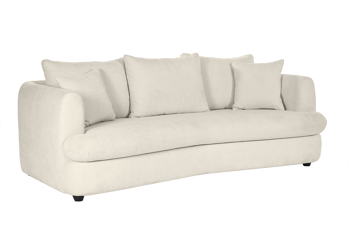 Canapé Sacha 4 Places Velours Beige Miliboo