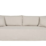 Canapé Adele 5 Places Tissu lisse Beige Miliboo