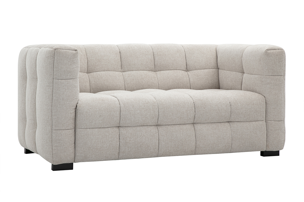 Canapé Corto 2 Places Velours Beige Miliboo