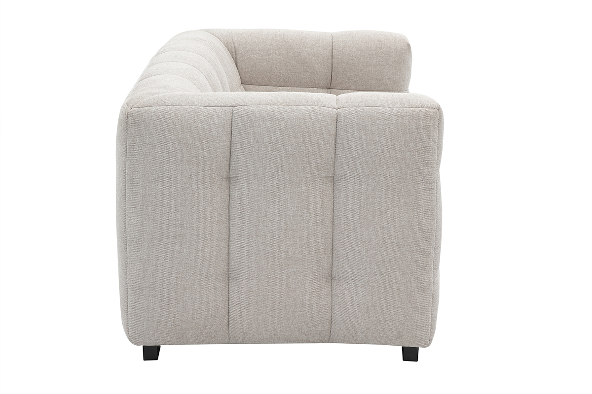 Canapé Corto 2 Places Velours Beige Miliboo