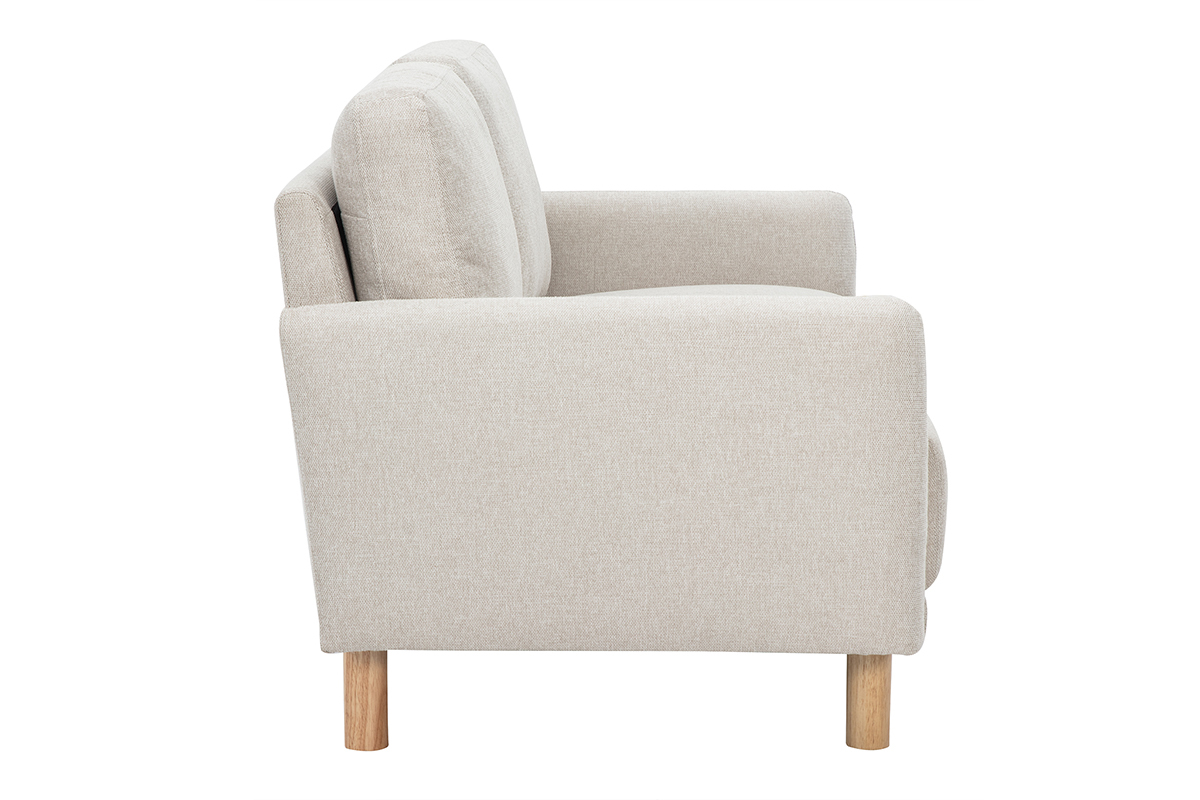 Canapé Bono 2 Places Velours Beige Miliboo