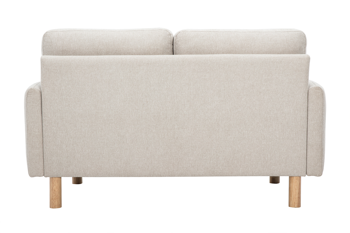 Canapé Bono 2 Places Velours Beige Miliboo