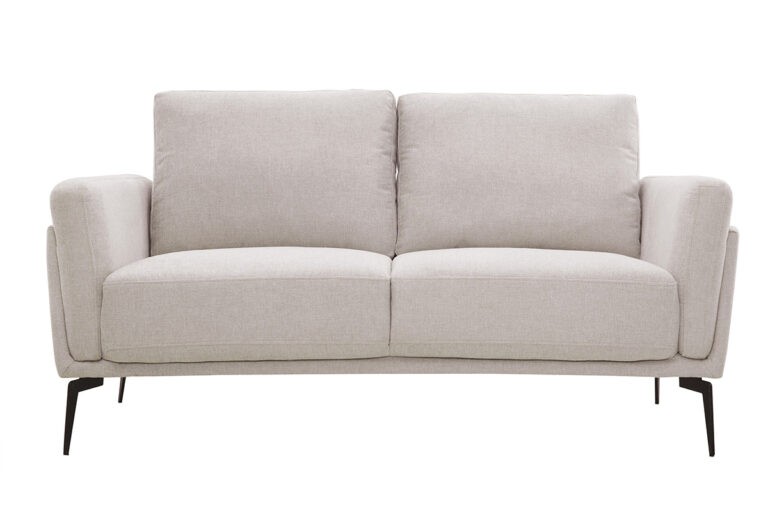 Canapé Mosco 2 Places Velours Beige Miliboo