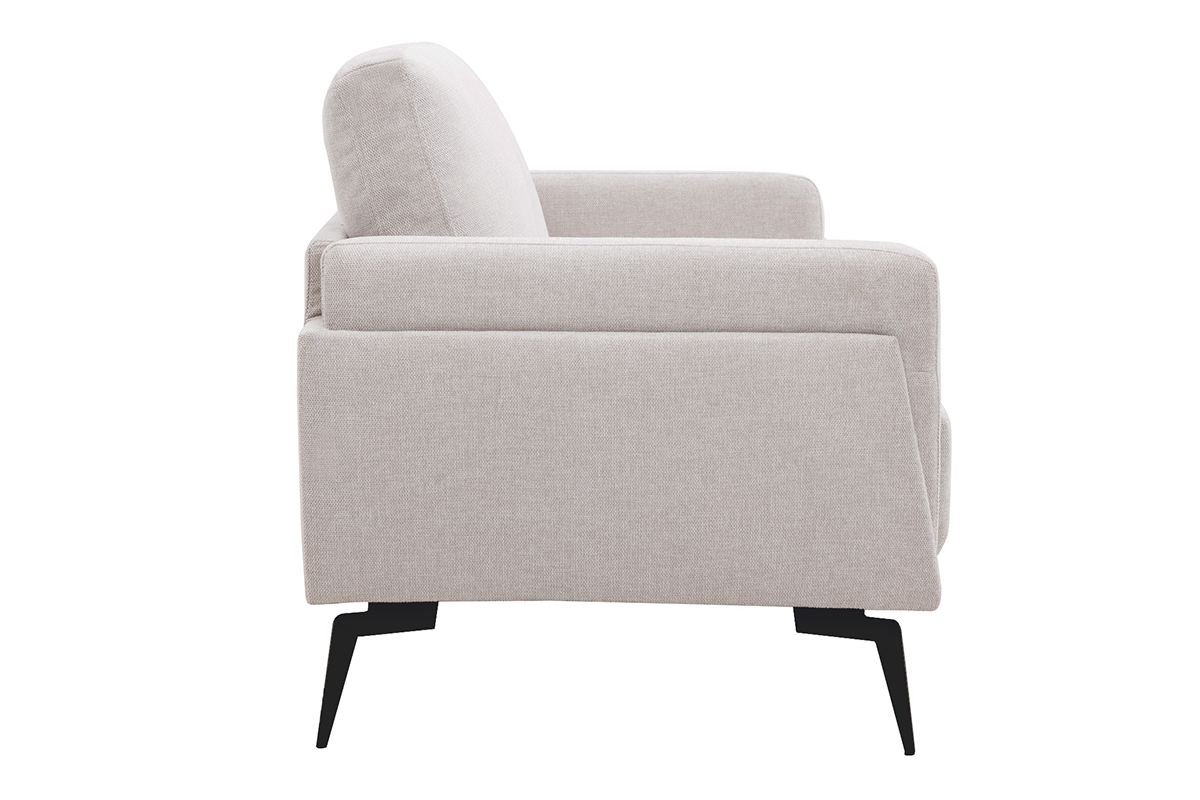 Canapé Mosco 2 Places Velours Beige Miliboo